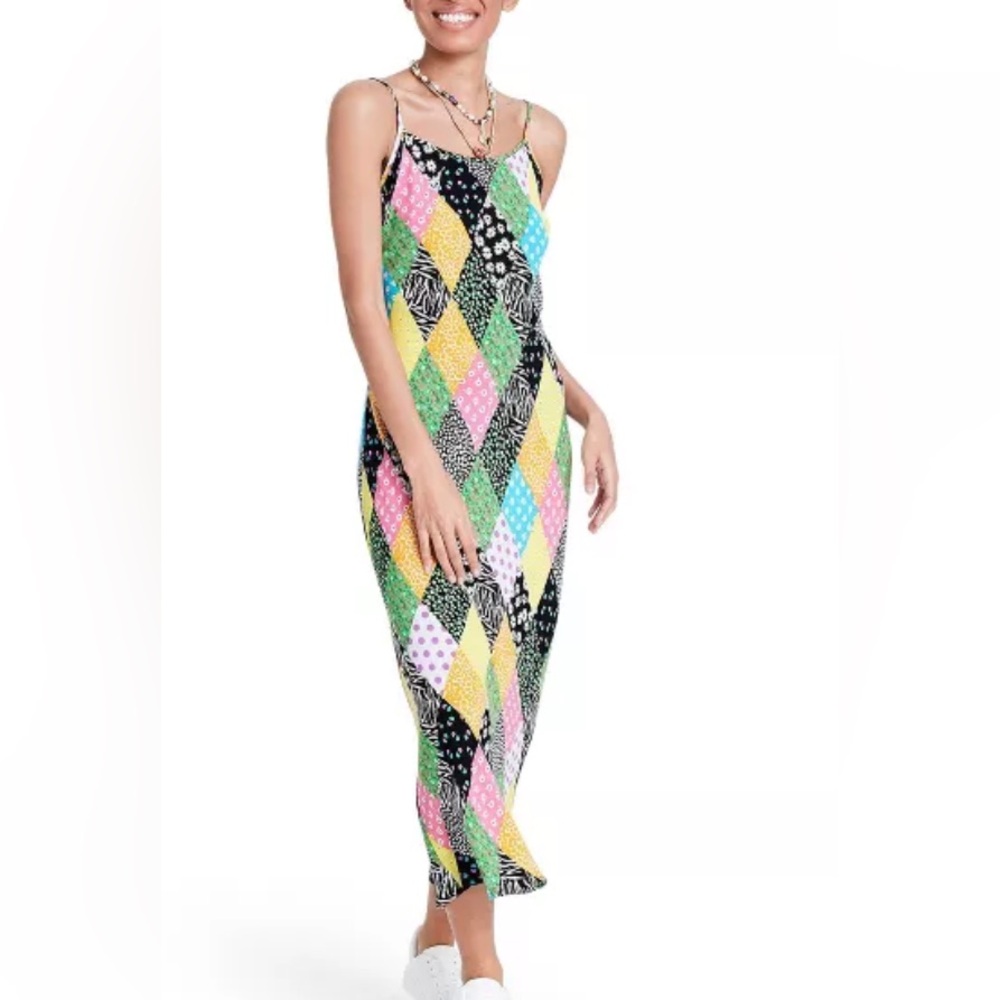 Rixo for Target Colorful Patchwork Midi Dress Size‎ S chic playful spring boho